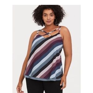 Torrid Striped Top Torrid 4 Purple